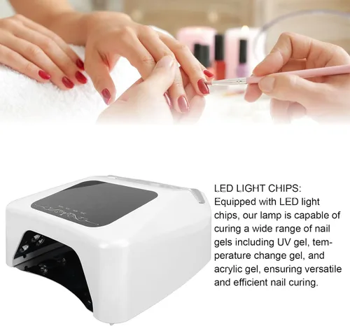 Vista 4 de Lámpara LED de uñas de gel de 72 W, sensor automático, herramientas de arte profesional, mango portátil para esmalte de uñas, gel y secadora de uñas