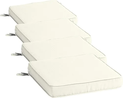 Vista 14 de Arden Selections ProFoam Performance Outdoor Seat Cushion 20 x 20, Onyx Black Cabana Stripe (Pack of 4)