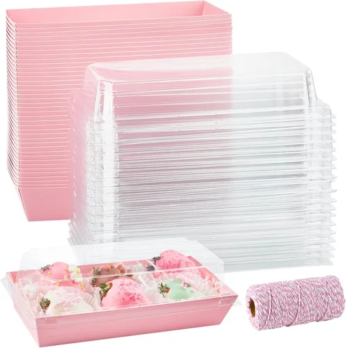 Vista 11 de ZORRITA - Paquete de 50 cajas de papel para embutidos de 7.5 x 3.3 pulgadas con tapas transparentes