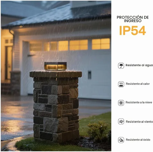 Vista 4 de MVBT Luces de poste al aire libre con cableado fijo, luces de columna de 7.9" AC100-240V, luz de pila moderna impermeable, luz de tapa de poste