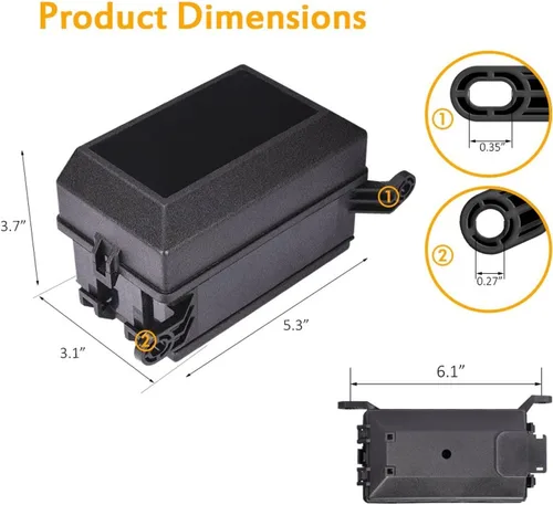 Vista 4 de NANZU Caja de relé de 12 ranuras, bloque de fusibles ATO ATC de 6 vías, relés de 6 vías con 41 pines metálicos para bahía de motor automotriz