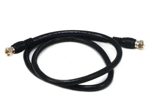Vista 3 de Monoprice RG6 Quad Shield CL2 - Cable coaxial con conector tipo F para televisión, 1.5 pies
