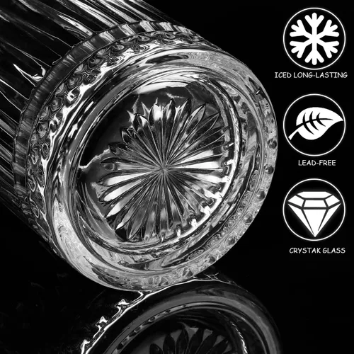 Vista 4 de Vasos cocteleros de 24 onzas – Barra de cristal de 24.0 fl oz con vasos de agitación (2 piezas) para whisky, Martini, Old Fashioned