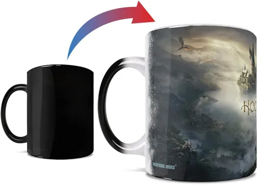 Vista 2 de Morphing Mugs Hogwarts Legacy Obra de arte oficial – Mundo mágico de Harry Potter – Una taza de cerámica que cambia de color de 11 oz – Imagen