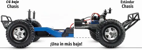 Vista 2 de Equipo de conversión escala 1/10, reductor 2WD, azul de Traxxas 5830 Low-CG