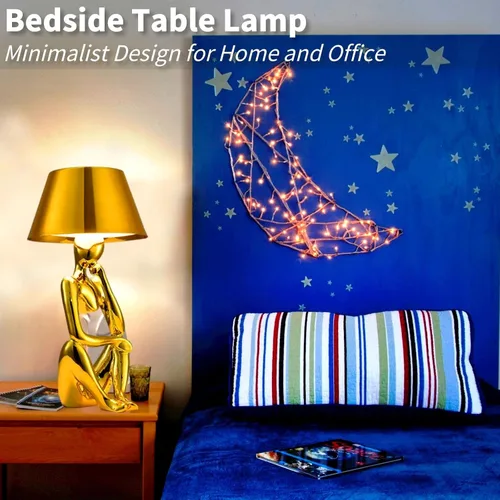 Vista 4 de Thinker Lamp Collection, lámpara de mesa inalámbrica, recargable, funciona con pilas, lámpara de escritorio, control táctil, portátil, LED, mesita