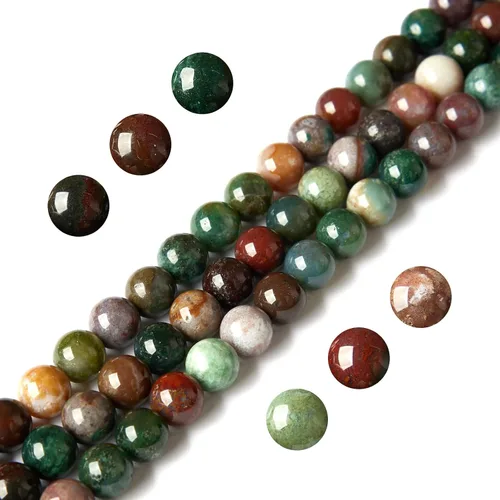 Vista 16 de 100 piezas de cuentas de ágata negra de 6 mm, cuentas naturales de piedras preciosas redondas sueltas para hacer joyas