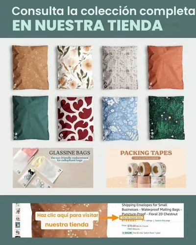 Vista 6 de Impack - Paquete de 25 sobres de polietileno de 10 x 13 pulgadas, bolsas de envío biodegradables para ropa, sobres de correo autoadhesivos Camelia
