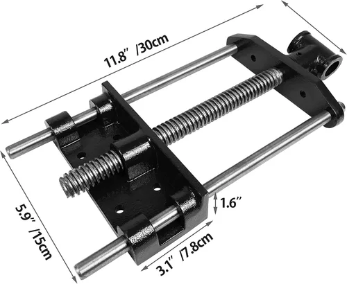 Vista 2 de HFS(R) Tornillo de banco para carpintería, tornillo de banco de rosca frontal resistente para banco de trabajo, cromado, pata de tornillo