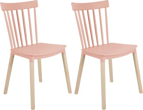 Vista 15 de DSW - Sillas de comedor de plástico modernas sin brazos con patas de madera para estar, dormitorio, cocina, comedor, sala de espera, restaurantes