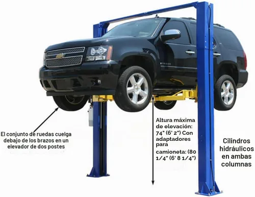 Vista 2 de Atlas Automotive Equipment 9KOHX Elevador de vehículo de 2 postes, Polipasto aéreo, Altura mínima de techo de 12 pies, Diseño de piso libre