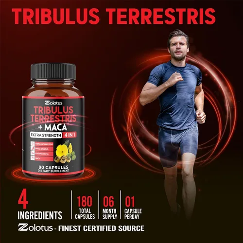 Vista 8 de Zolotus 2 paquetes de Tribulus Terrestris con raíz de maca Ashwagndha, Panax Ginseng - 6 meses de suministro
