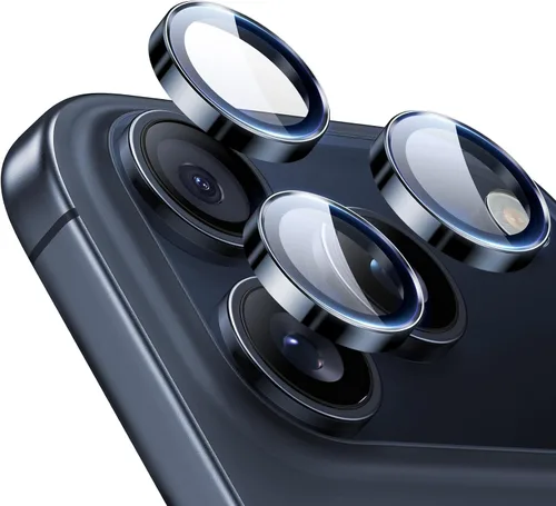 Vista 15 de ESR Protector de lente de cámara para iPhone 15 Pro Max/15 Pro/14 Pro Max/14 Pro, protector de lente individual HD ultra resistente, vidrio templado