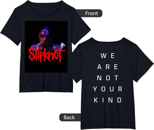 Vista 8 de Slipknot Camiseta oficial con portada de álbum con texto en inglés "We are not your kind