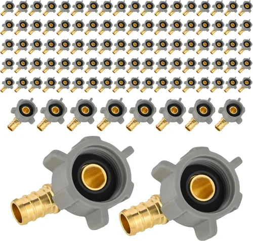 Vista 26 de EFIELD Pex - Juego de 2 accesorios de engarzado de latón para púas de latón con codo giratorio NPT de 1/2 pulgada Pex de 1/2 pulgada x 1/2 pulgadas