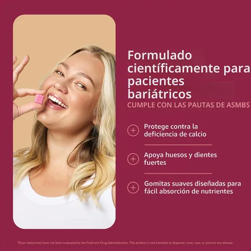 Vista 2 de Bariatric Advantage Picaduras masticables de citrato de calcio 500 mg - Altamente absorbible y digerible - Vitamina D3 - Suplemento de calcio