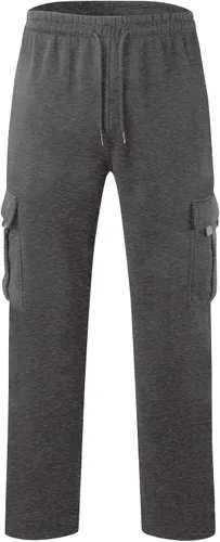 Vista 4 de Cotton Joggers for Men Casual Drawstring Athletic Jogger Gym Workout Jogging Pants Straight Cargo Pants Sweatpants