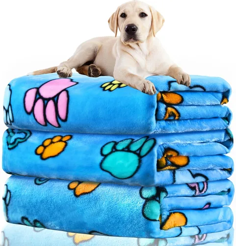 Vista 26 de Rezutan 1 paquete de 3 mantas para perros grandes, 41x31 pulgadas para mantas suaves y mullidas para mascotas y gatos de tamaño mediano, reversibles