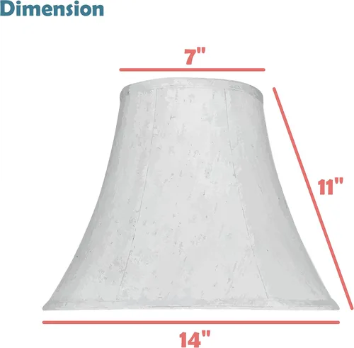 Vista 4 de Aspen Creative 58053A Bell Uno - Pantalla de lámpara en gasa blanca, 7 pulgadas superior x 14 pulgadas inferior x 11 pulgadas de altura inclinada