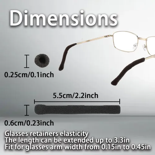 Vista 4 de Gafas antideslizantes con almohadilla de tela de algodón, 3 pares con 1 paquete de paños de limpieza de microfibra