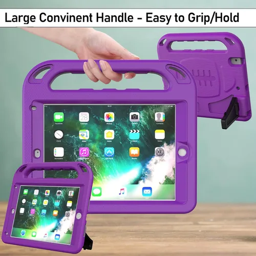 Vista 5 de LTROP Funda infantil para iPad de 6ª y 5ª generación, funda para iPad de 9.7 pulgadas 2018/2017, iPad Air 2 para niños, protector de pantalla