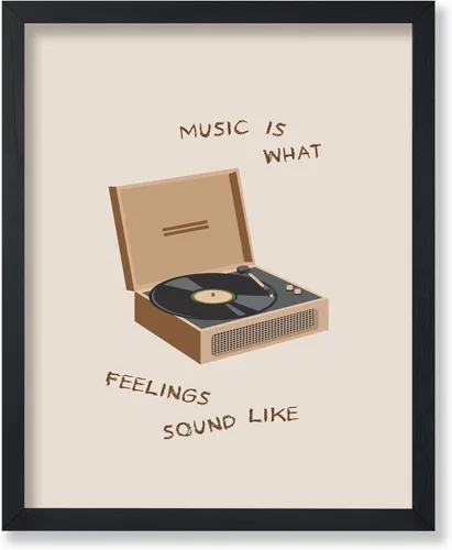 Vista 66 de Poster Master Music Is What Feelings Sounds Like - Póster de reproductor de música retro - Arte musical - Arte motivacional - Arte bohemio chic
