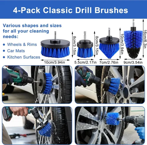 Vista 8 de Kit de detalles de coche de 32 piezas con accesorios de cepillo de taladro y almohadillas de pulido, cepillos profesionales para detallar