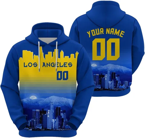 Vista 15 de Custom Football Hoodies City Night Skyline Personalized Sweatshirt Name Number Fan Gift Pullover for Men Women Youth