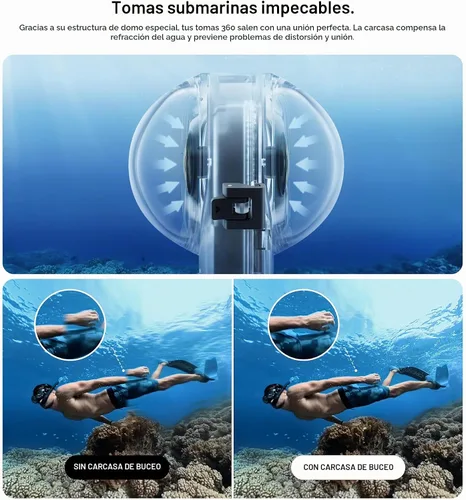 Vista 4 de Insta360 Estuche de buceo invisible X3 (nuevo) - Impermeable hasta 164.0 ft (164 pies)