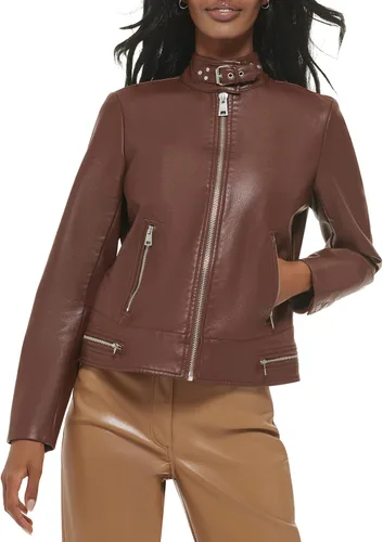 Vista 5 de Levi's Chaqueta de motocross Racer de piel sintética para mujer (estándar y plus)