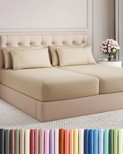 Vista 232 de Juego de sábanas Twin de 4 piezas - Cómodo, transpirable y refrescante - Juego de ropa de cama de lujo de hotel ultrasuave con bolsillos profundos