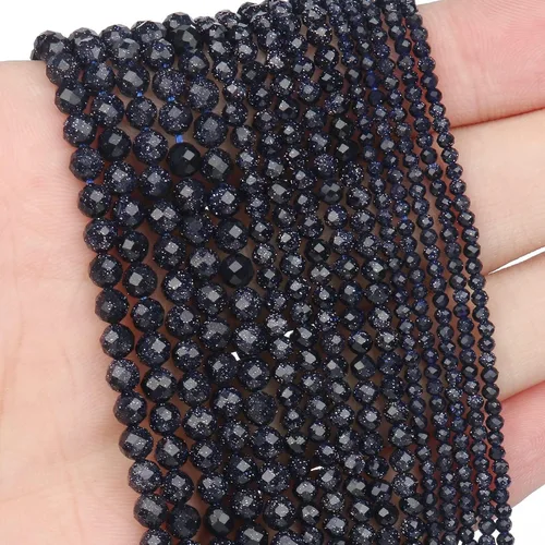 Vista 86 de 180 piezas 2mm Cuentas de piedras preciosas de turquesa africana natural facetada redonda suelta para hacer joyas