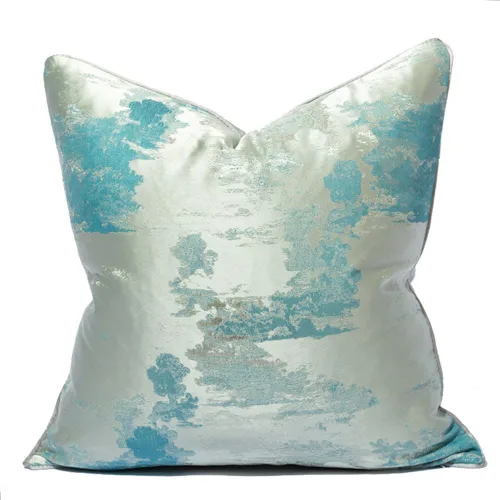 Vista 21 de vctops Fundas de almohada decorativas doradas de jacquard cuadradas, fundas de almohada para cama, sofá, silla, automóvil, decoración del hogar