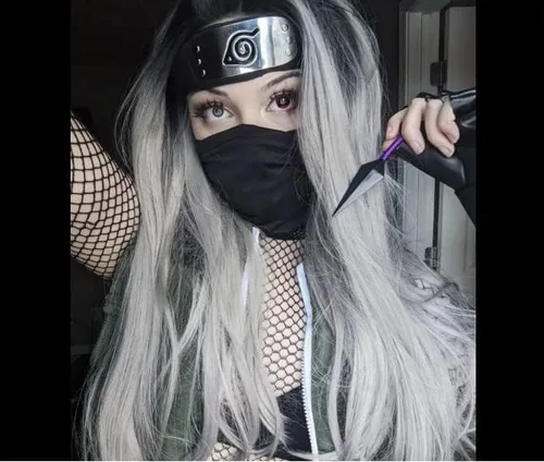 Vista 7 de Master Online Hatake Kakashi - Máscara unisex de velo y ninja Kunai, accesorios para disfraz de cosplay, talla ML