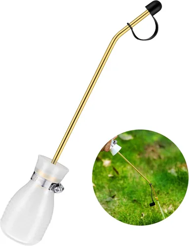 Vista 9 de Boao Polvo de tierra de diatomeas pulverizador de polvo de 4.6 onzas con dispensador de aplicador de polvo de jardín largo de cobre para suministros