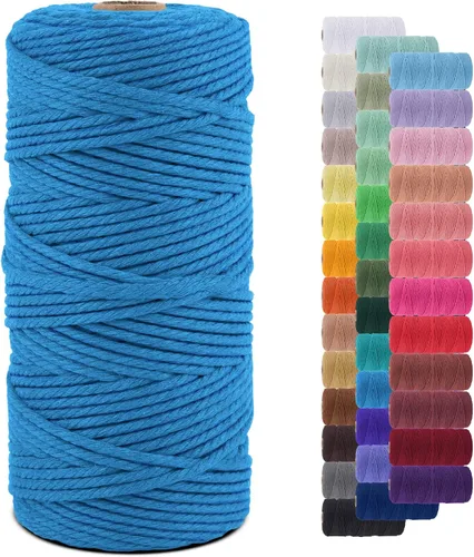 Vista 27 de Cordón de macramé de 0.079 pulgadas, cuerda de algodón natural de 109 yardas, hilo de cuerda de macramé para manualidades, ganchos de pared