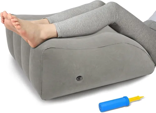 Vista 9 de Almohada inflable de elevación de piernas, almohada de cuña para dormir, almohada de cuña portátil, mejora la circulación y reduce la hinchazón