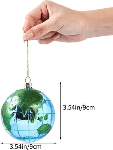 Vista 2 de Adornos de Navidad del mundo 2025, adornos de vidrio soplado para árbol de Navidad, adornos de Navidad colgantes raros en 3D para decoración