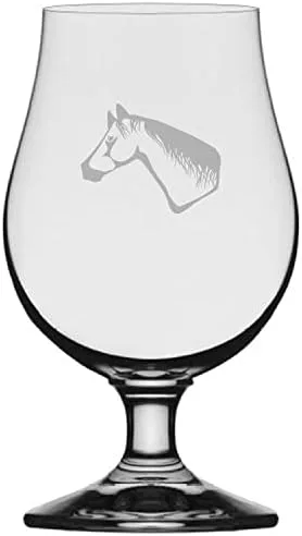 Vista 30 de Abaco Barb Body Horse - Vaso de cerveza Iona grabado (13.25 onzas)