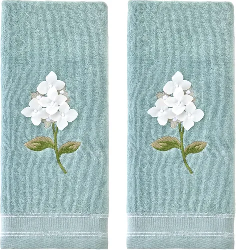Vista 15 de SKL Home Toalla de Mano Farm Hydrangea (Paquete de 2), Azul