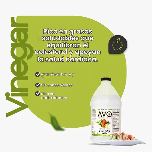 Vista 3 de AVO Vinagre blanco destilado, 1 galón (128 oz), 5% de acidez
