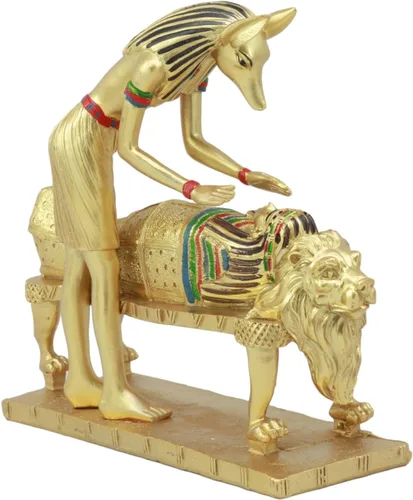 Vista 5 de Ebros Deidad egipcia antigua Anubis dorado embalsamamiento faraón Estatua de momia clásica Egipcia Dios de los muertos Guía de la escultura