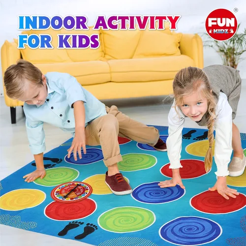 Vista 8 de FunKidz - Juego clásico de poses giratorias, juego de fiesta gigante para niños y adultos, mayor tamaño, actividad familiar en interiores