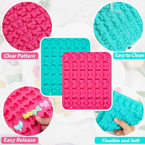Vista 5 de Webake Moldes de silicona con 6 formas diferentes, molde de 36 cavidades para fondant de chocolate para cupcake, pretzle, cake pop, manualidades