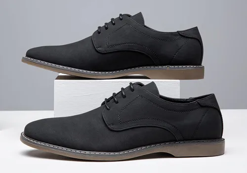 Vista 8 de Jousen Zapatos de vestir casuales para hombre, zapatos de vestir clásicos de negocios retro para hombres