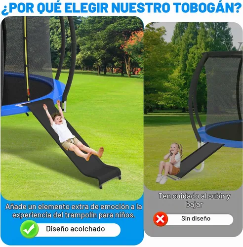 Vista 4 de Kit de tobogán y escalera de trampolín para niños, accesorio de trampolín 2-Negro