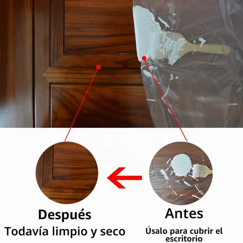 Vista 7 de 10 piezas de lonas de plástico para pintores, cubierta impermeable y antipolvo, lona desechable de 9 x 12 pies para pintar para sofá/cubierta