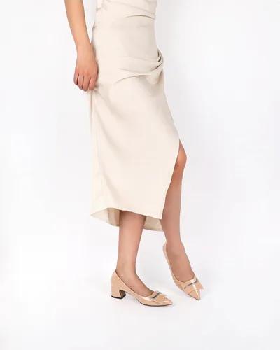 Vista 3 de Eldof Tacones de bloque para mujer, puntera puntiaguda, tacón bajo y grueso, zapatos de vestir clásicos de tacón bajo para oficina, boda, trabajo