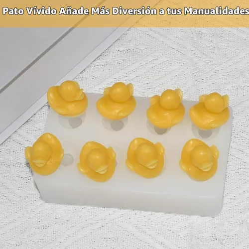 Vista 5 de Molde de silicona de pato 3D de 8 cavidades para hornear, resina epoxi, arcilla polimérica para manualidades