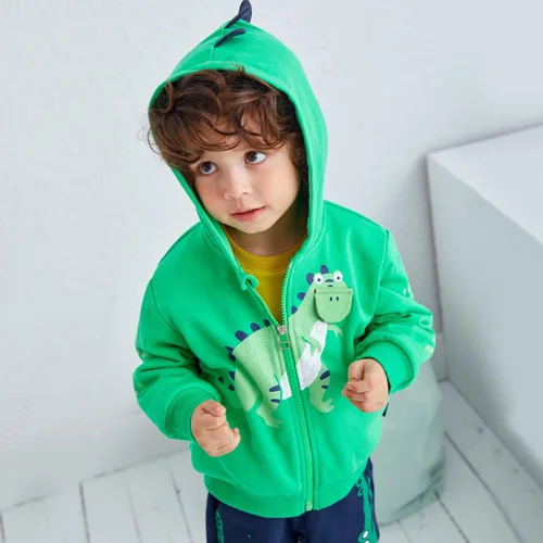 Vista 2 de DDSOL Chaqueta con cremallera para niño, sudadera con capucha y cremallera, ligera, para invierno, otoño, 2t-7t